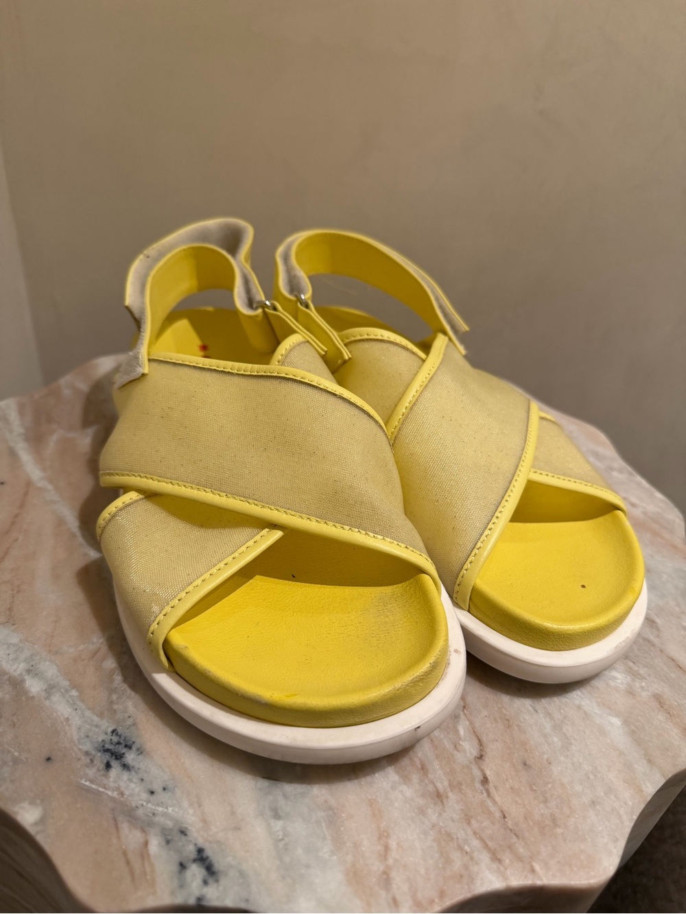 Marni Yellow Platform Slingback Sandals